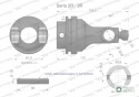 Widłak wewnętrzny, przegubu szerokokątnego wału Seria 2R. 3R na rurę 43.5 - miseczka 23,8, Waryński