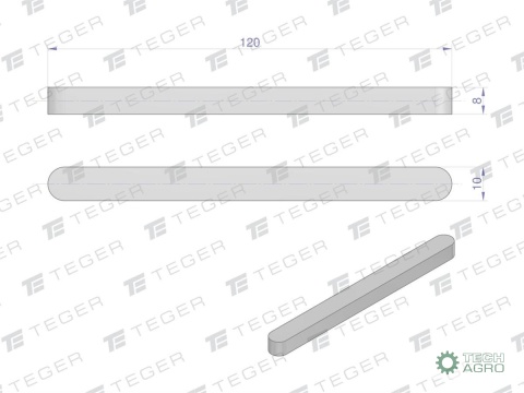 Wpust pryzmatyczny 10x8x120 TEGER, (sprzedawane po 10)
