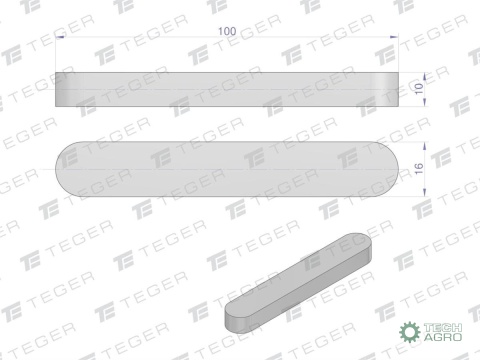 Wpust pryzmatyczny 16x10x100 TEGER, (sprzedawane po 10)