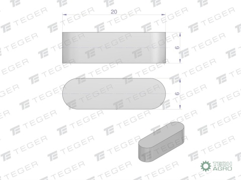 Wpust pryzmatyczny 6x6x20 TEGER, (sprzedawane po 10)