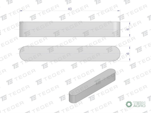 Wpust pryzmatyczny 6x6x40 TEGER, (sprzedawane po 10)