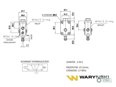 Zawór hydrauliczny ZSSV05X1 (Z-051) Waryński Zawór hydrauliczny ZSSV05X1 (Z-051) Waryński