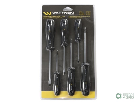 Zestaw wkrętaków ze stali odpornej naskręcanie SVCM 6 szt z hartowanymi grotami, Waryński Zestaw wkrętaków ze stali odpornej naskręcanie SVCM 6 szt z hartowanymi grotami, Waryński