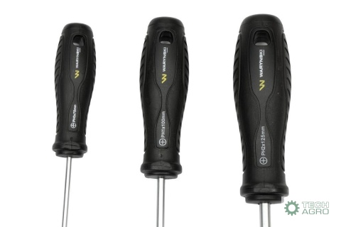 Zestaw wkrętaków ze stali odpornej naskręcanie SVCM 6 szt z hartowanymi grotami, Waryński Zestaw wkrętaków ze stali odpornej naskręcanie SVCM 6 szt z hartowanymi grotami, Waryński