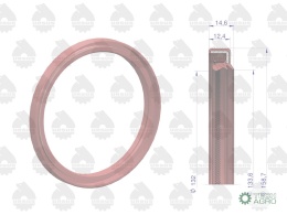 Pierścień uszczelniający uszczelniacz simering 133.3x158.7x12.4/14.6 2-wargowy wału tylny 2418F475 MF3 Fluoroelastomer ORYGINAŁ 