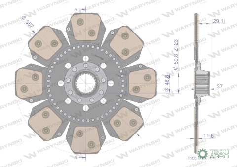 Tarcza sprzęgła Ceramiczna LANDINI. MF Waryński