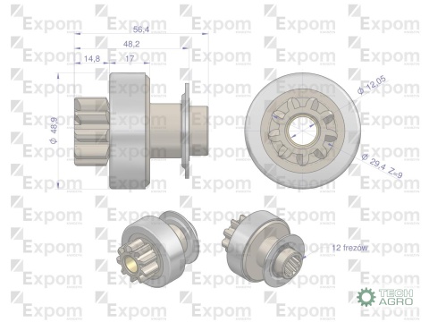 Zespół sprzęgający rozrusznika ( Typ Iskra ) MSX 1376, 16.902.183 EXPOM KWIDZYN eu