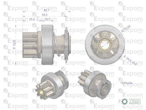 Zespół sprzęgający rozrusznika ( Typ Iskra ) MSX 242, 16.911.597 EXPOM KWIDZYN eu