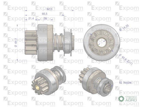 Zespół sprzęgający rozrusznika ( Typ Iskra ) MSX 667, 16.901.752 EXPOM KWIDZYN eu