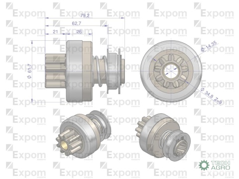 Zespół sprzęgający rozrusznika ( Typ Iskra ) MSX 742, 16.901.722 EXPOM KWIDZYN eu