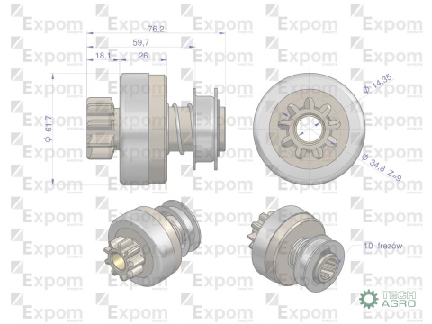 Zespół sprzęgający rozrusznika ( Typ Iskra ) MSX 756, 16.901.769 EXPOM KWIDZYN eu