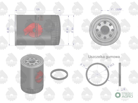 Filtr oleju PP-84, PP-8.4 C-330, C-360 ORYGINAŁ URSUS