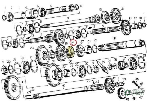 Koło zębate pierwszego i czwartego biegu napędzające C-330 ORYGINAŁ URSUS