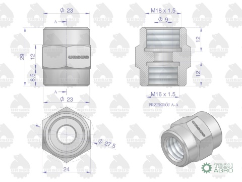 Redukcja kranu paliwa 42310190 C-328 ORYGINAŁ URSUS
