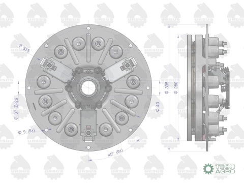 Sprzęgło kpl. st. typ C-328 ORYGINAŁ URSUS