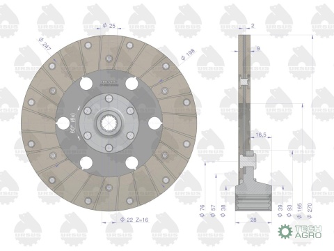 Tarcza sprzęgła napędu ciągnika I stopnia C-330 ORYGINAŁ URSUS