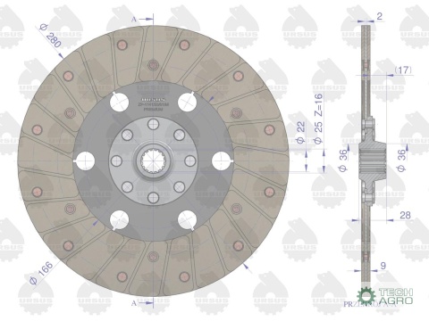 Tarcza sprzęgła napędu ciągnika I stopnia C-330M PREMIUM ORYGINAŁ URSUS