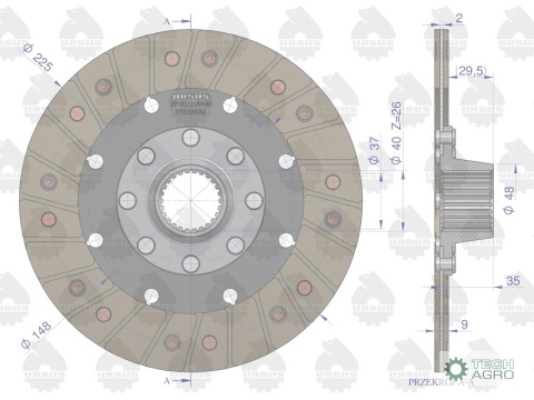 Tarcza sprzęgła napędu przekaźnika II stopnia C-330 PREMIUM ORYGINAŁ URSUS