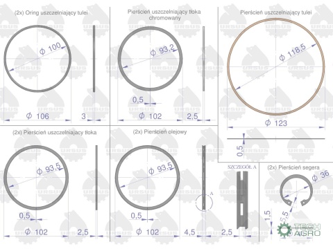 Zestaw naprawczy silnika C-330 (komplet) ORYGINAŁ URSUS