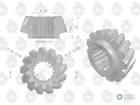 Koło atakujące przekładni głównej C-360ORYGINAŁ URSUS
