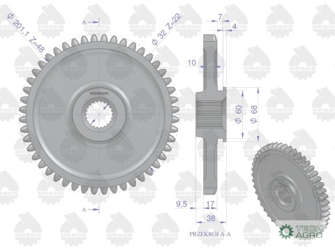 Koło obrotów niezależnych C-360 ORYGINAŁ URSUS