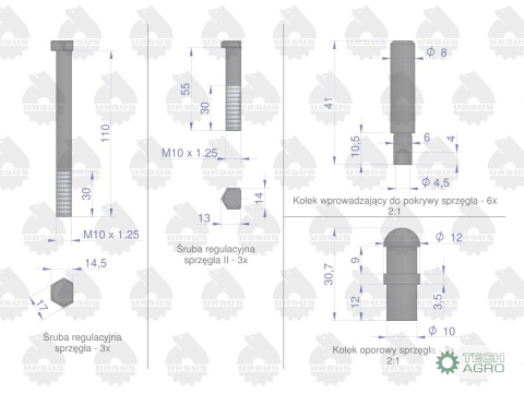 Komplet naprawczy sprzęgła C-330/360 50511180 Oryginał Ursus