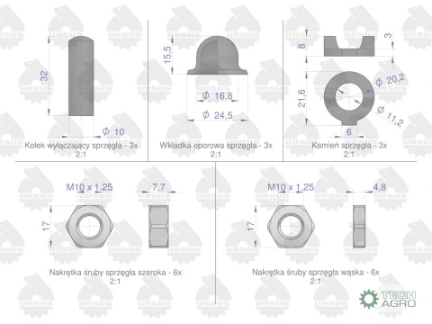 Komplet naprawczy sprzęgła C-330/360 50511180 Oryginał Ursus