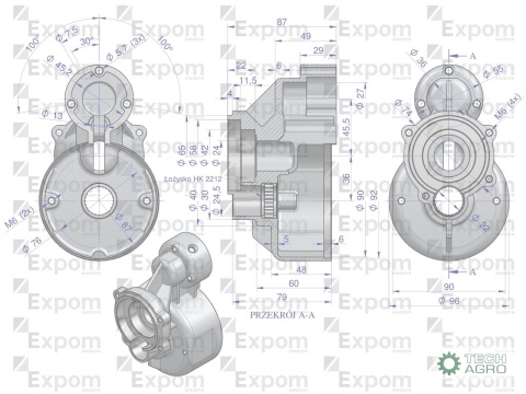 Obudowa przekładni rozrusznika typu Magneton 9142722 Blue Line EXPOM KWIDZYN