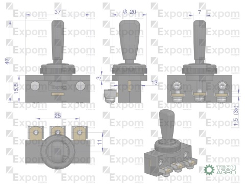 Przełącznik kierunkowskazu W-21 330/360EXPOM KWIDZYN eu