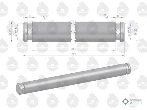Sworzeń ramy zaczepu dolnego C-330 ORYGINAŁ URSUS