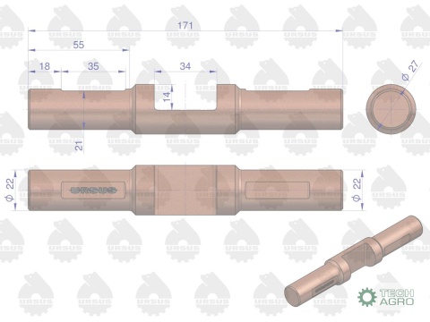 Sworzeń satelitów C-360 ORYGINAŁ URSUS