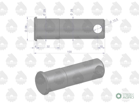 Sworzeń wspornika cięgieł dolnych C-360ORYGINAŁ URSUS