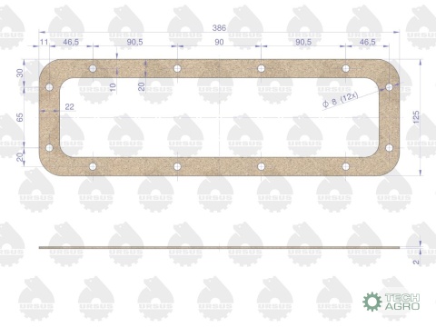 Uszczelka dolna zwolnicy korek/guma C-330 ( sprzedawane po 10 ) ORYGINAŁ URSUS