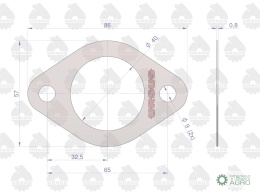Uszczelka kolektora ssącego 950526 krążelit 0.8mm C-360 Zetor ( sprzedawane po 10 ) ORYGINAŁ URSUS
