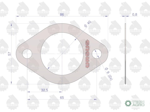Uszczelka kolektora ssącego 950526 krążelit 0.8mm C-360 Zetor ( sprzedawane po 10 ) ORYGINAŁ URSUS