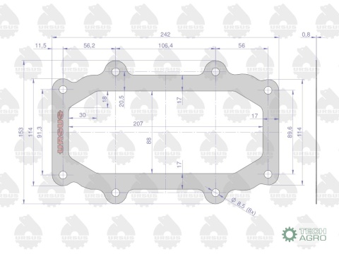 Uszczelka kolumny kierowniczej krążelit0.8mm C-330 ( sprzedawane po 10 ) ORYGINAŁ URSUS