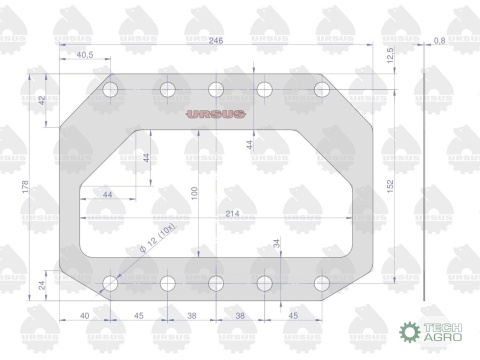 Uszczelka obudowy skrzyni przedni napędkrążelit 0.8mm Zetor ( sprzedawane po 10 ) ORYGINAŁ URSUS