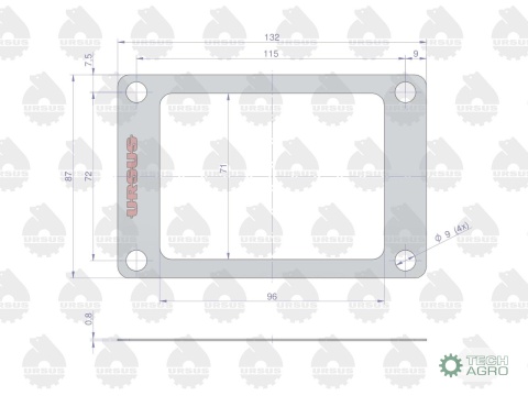 Uszczelka pokrywki pochwy krążelit 0.8mm C-330 ( sprzedawane po 10 ) ORYGINAŁ URSUS