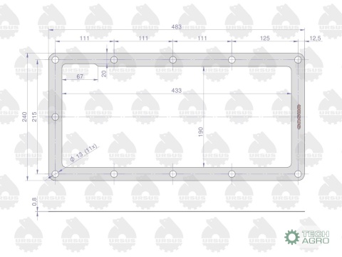 Uszczelka pokrywy podnośnika krążelit 0.8mm Zetor ( sprzedawane po 5 ) ORYGINAŁ URSUS