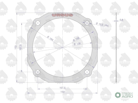 Uszczelka pokrywy półosi krążelit 0.8mmZetor ( sprzedawane po 10 ) ORYGINAŁ URSUS