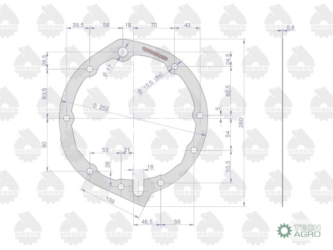 Uszczelka pokrywy pompy hydraulicznej krążelit 0.8mm Zetor ( sprzedawane po 5 ) ORYGINAŁ URSUS