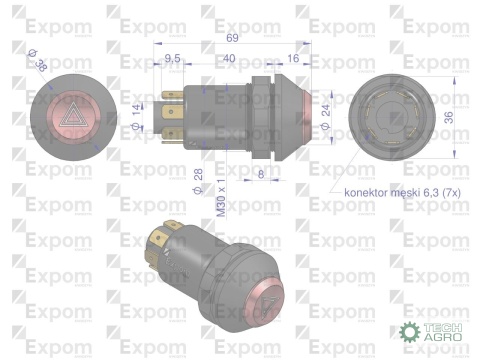 Wyłącznik świateł awaryjnych 50799075 Case EXPOM KWIDZYN eu