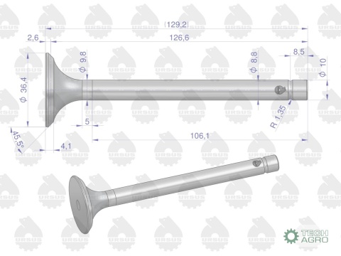 Zawór wydechowy do Zetora ORYGINAŁ URSUS ( sprzedawane po 4 )
