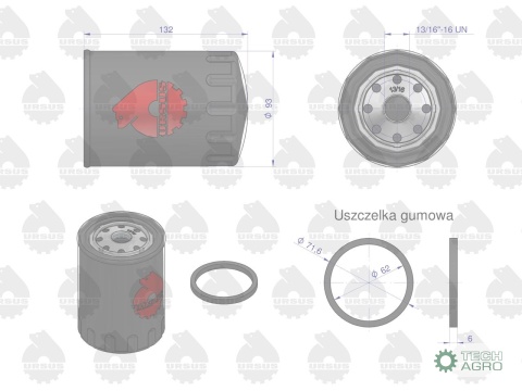 Filtr oleju PP-711 Zetor ORYGINAŁ URSUS