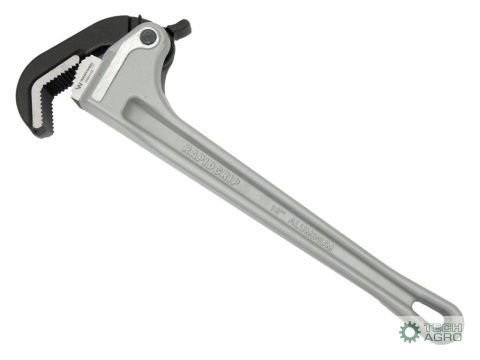 Klucz do rur, samozaciskowy 18" uchwyt aluminium wzmocniony szczęki ze stali CrMnTi z dodatkiem Tytanu, Waryński