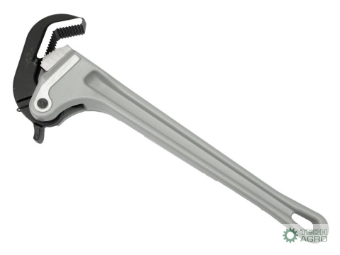 Klucz do rur, samozaciskowy 18" uchwyt aluminium wzmocniony szczęki ze stali CrMnTi z dodatkiem Tytanu, Waryński