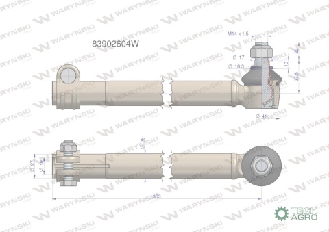 Przegub kierowniczy 3/4' 83902604 WARYŃSKI