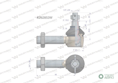 Przegub kierowniczy 3/4' K262853 WARYŃSKI