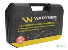 Zestaw przedłużek do nasadek udarowych,1 cal 150 250 i 350 mm z utwardzanej stali stopowej CrMo 3 el., do prac w mechanice pojaz