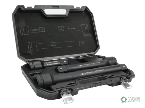 Zestaw przedłużek do nasadek udarowych,1 cal 150 250 i 350 mm z utwardzanej stali stopowej CrMo 3 el., do prac w mechanice pojaz